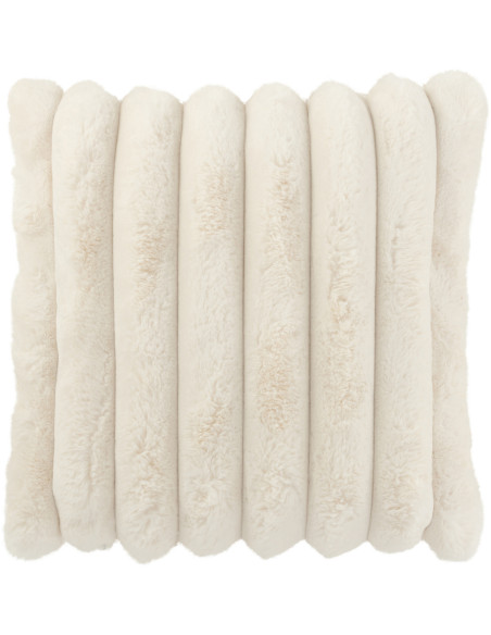 Coussin moelleux Carré 45x45 en Velours côtelé Blanc Corduroy - 1