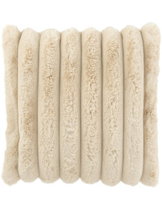 Coussin moelleux Carré 45x45 en Velours côtelé Beige Corduroy J-Line - 1