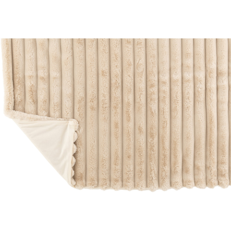 Plaid douceur 180x130 en Velours côtelé Beige Corduroy - 3