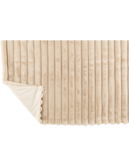 Plaid douceur 180x130 en Velours côtelé Beige Corduroy - 3