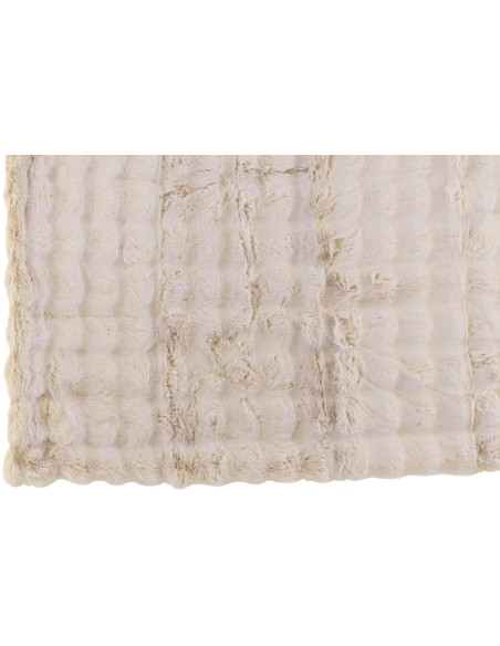 Plaid douceur Poils longs 180x130 en Tissu Blanc ivoire Motif vagues Wave - 2