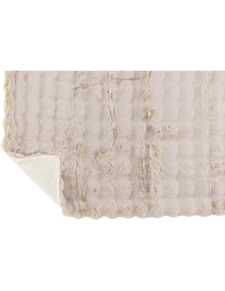 Plaid douceur Poils longs 180x130 en Tissu Blanc ivoire Motif vagues Wave - 3