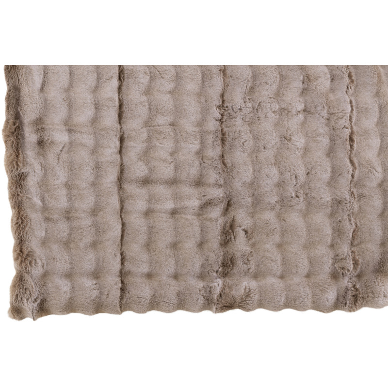 Plaid douceur Poils longs 180x130 en Tissu Taupe Motif vagues Wave - 2