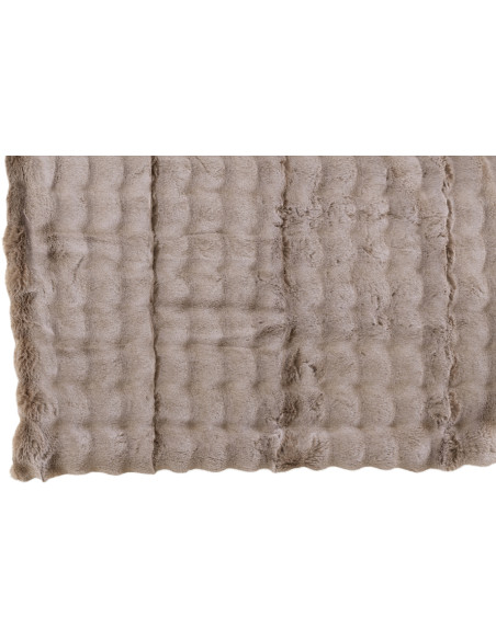Plaid douceur Poils longs 180x130 en Tissu Taupe Motif vagues Wave - 2