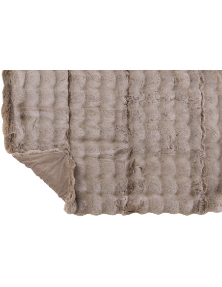 Plaid douceur Poils longs 180x130 en Tissu Taupe Motif vagues Wave - 3