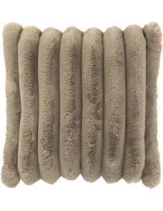 Coussin moelleux Carré 45x45 en Velours côtelé Taupe Corduroy - 1