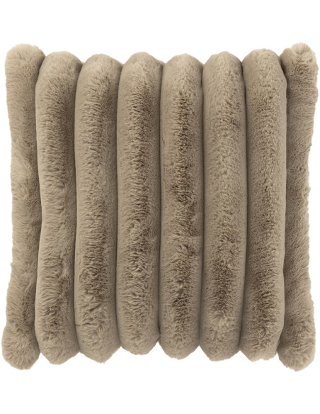 Coussin moelleux Carré 45x45 en Velours côtelé Taupe Corduroy - 1