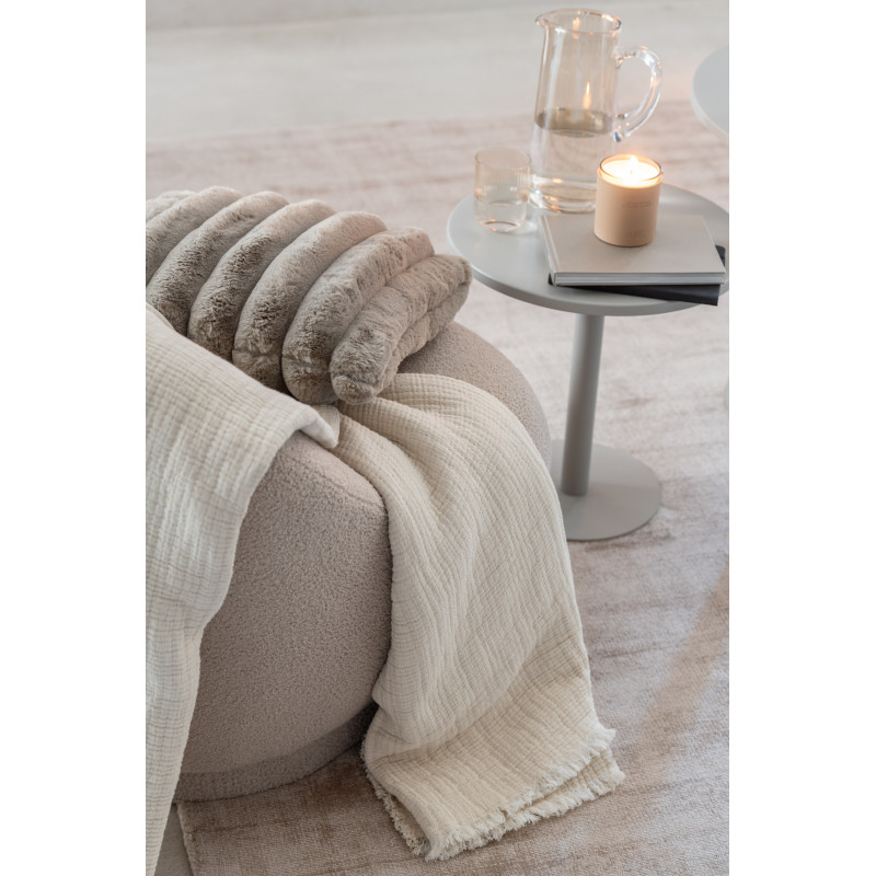 Coussin moelleux Carré 45x45 en Velours côtelé Taupe Corduroy - 2