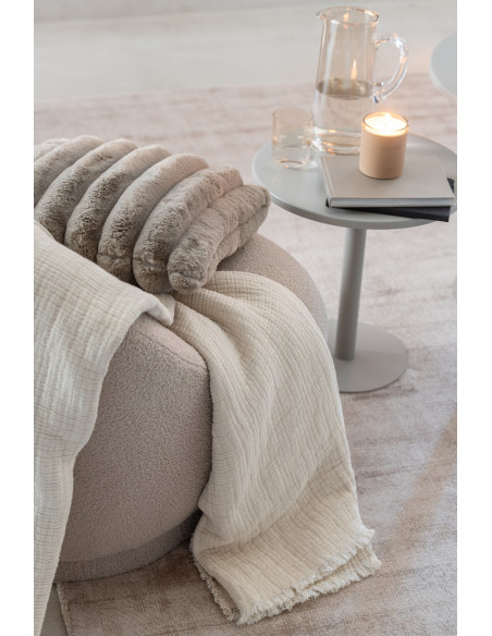 Coussin moelleux Carré 45x45 en Velours côtelé Taupe Corduroy - 2