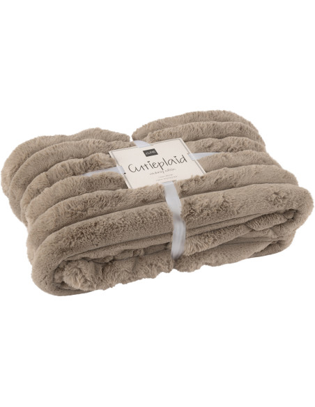 Plaid douceur 180x130 en Velours côtelé Taupe Corduroy - 1
