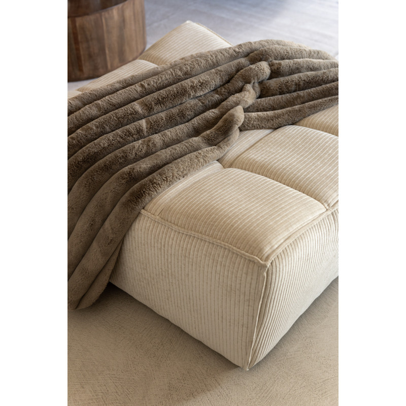 Plaid douceur 180x130 en Velours côtelé Taupe Corduroy - 2