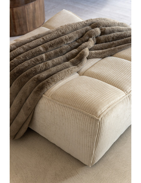 Plaid douceur 180x130 en Velours côtelé Taupe Corduroy - 2