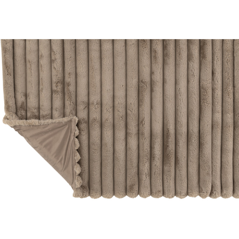 Plaid douceur 180x130 en Velours côtelé Taupe Corduroy - 4