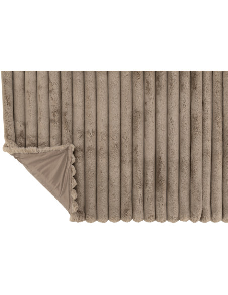 Plaid douceur 180x130 en Velours côtelé Taupe Corduroy - 4