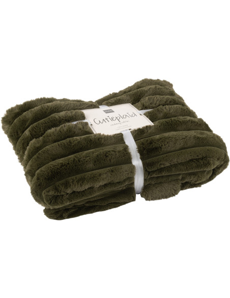 Plaid douceur 180x130 en Velours côtelé Vert foncé Corduroy - 1