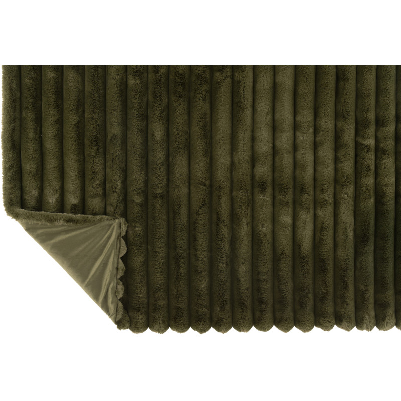 Plaid douceur 180x130 en Velours côtelé Vert foncé Corduroy - 3