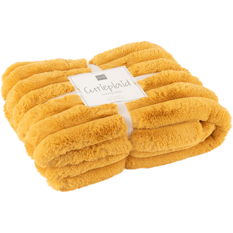 Plaid douceur 180x130 en Velours côtelé Jaune ocre Corduroy - 1
