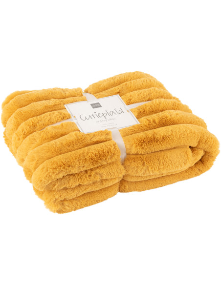 Plaid douceur 180x130 en Velours côtelé Jaune ocre Corduroy - 1