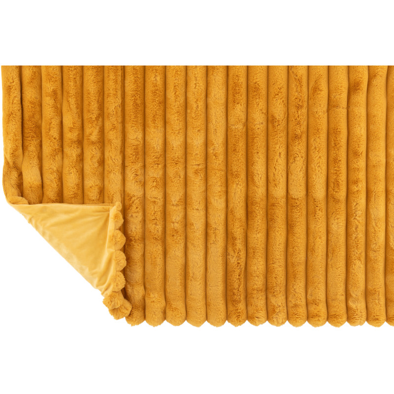 Plaid douceur 180x130 en Velours côtelé Jaune ocre Corduroy - 3