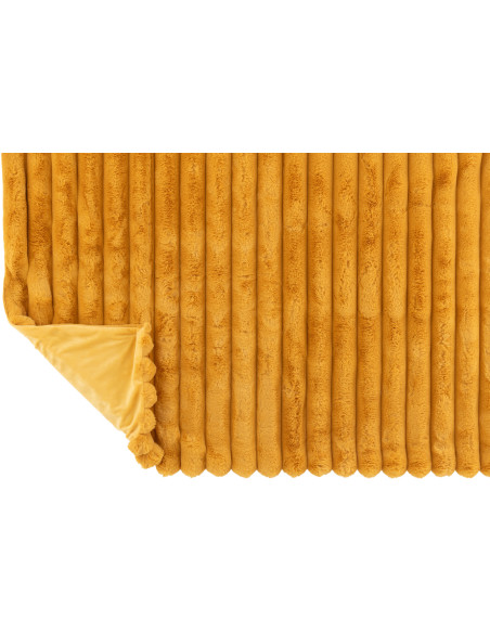 Plaid douceur 180x130 en Velours côtelé Jaune ocre Corduroy - 3