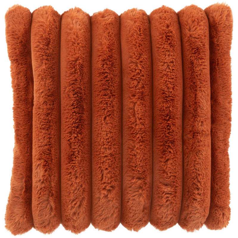 Coussin moelleux Carré 45x45 en Velours côtelé Orange rouille Corduroy - 1