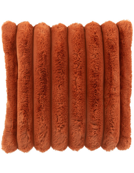 Coussin moelleux Carré 45x45 en Velours côtelé Orange rouille Corduroy - 1