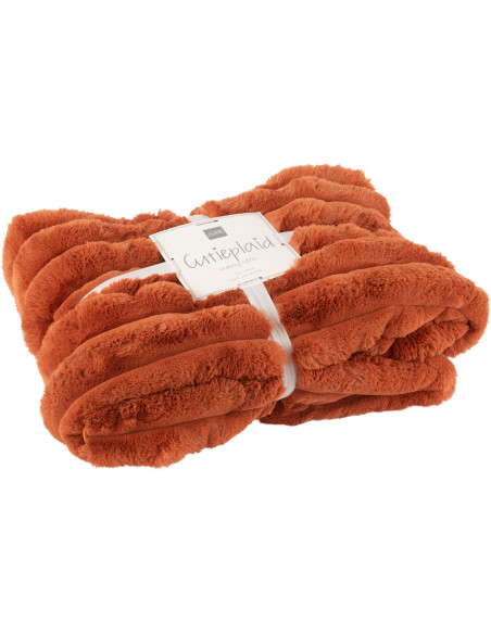 Plaid douceur 180x130 en Velours côtelé Orange rouille Corduroy - 1