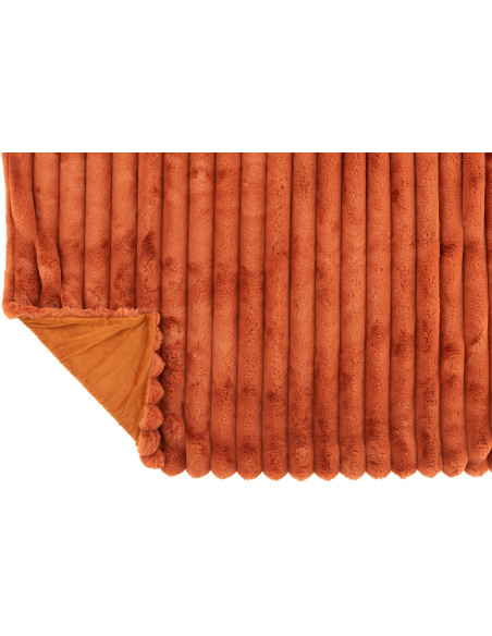 Plaid douceur 180x130 en Velours côtelé Orange rouille Corduroy - 3