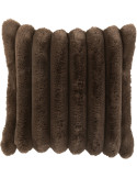 Coussin moelleux Carré 45x45 en Velours côtelé Marron chocolat Corduroy