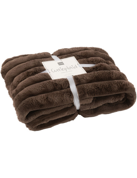 Plaid douceur 180x130 en Velours côtelé Marron chocolat Corduroy - 1