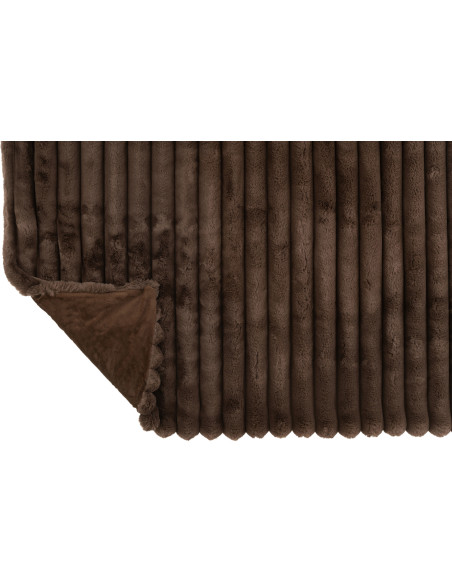 Plaid douceur 180x130 en Velours côtelé Marron chocolat Corduroy - 3