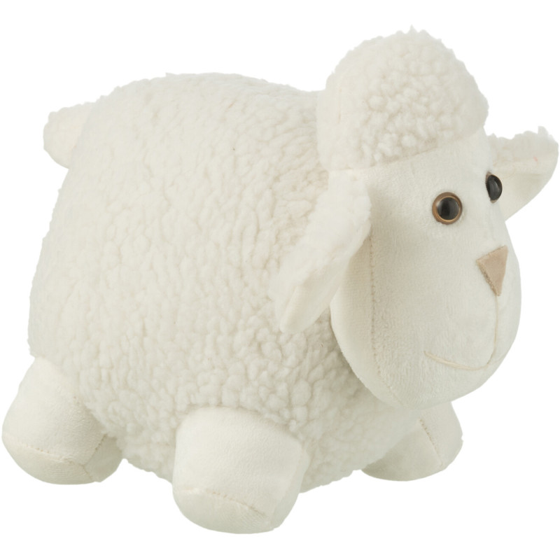 Cale porte original Mouton 30 cm en Tissu Blanc Dolyno - 1