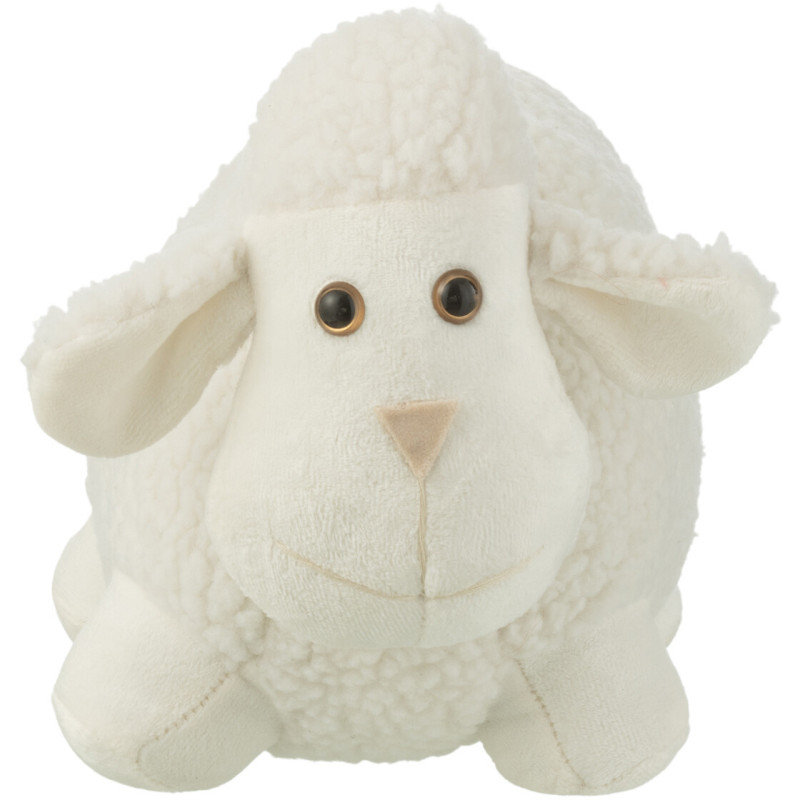 Cale porte original Mouton 30 cm en Tissu Blanc Dolyno - 2