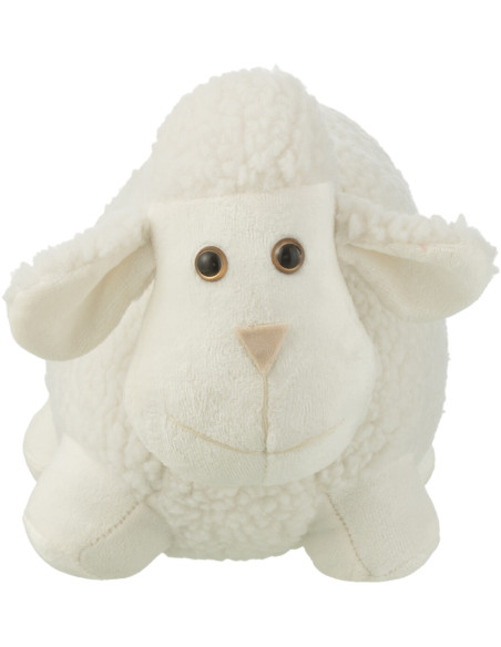 Cale porte original Mouton 30 cm en Tissu Blanc Dolyno - 2