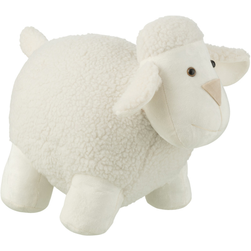 Cale porte original XL Mouton 43 cm en Tissu Blanc Dolyno - 1
