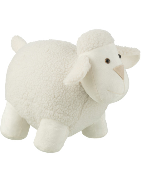 Cale porte original XL Mouton 43 cm en Tissu Blanc Dolyno - 1