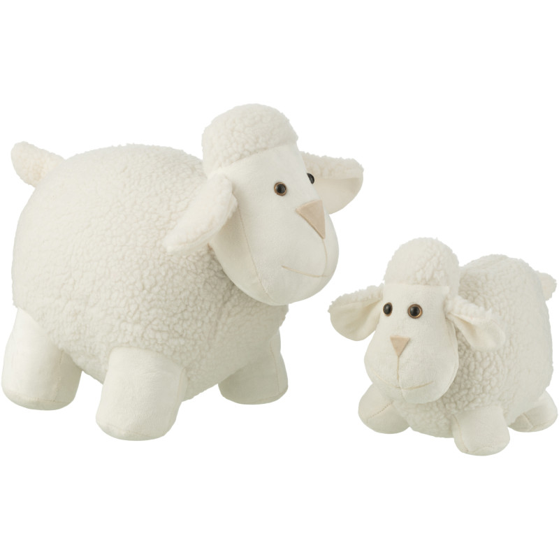 Cale porte original XL Mouton 43 cm en Tissu Blanc Dolyno - 3