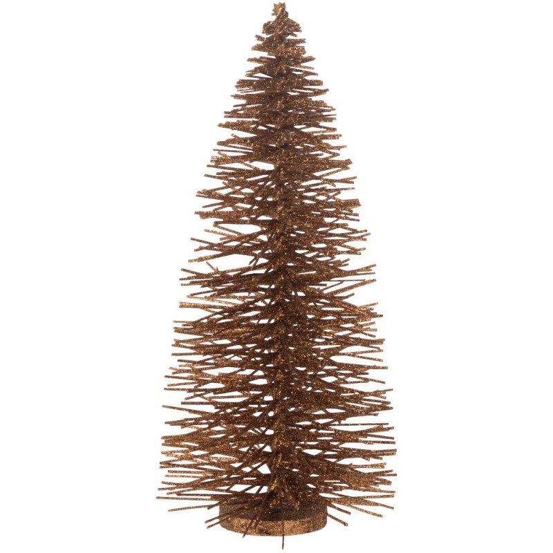 Décoration à poser Sapin de Noël moderne XL Hauteur 48 cm en Bois de saule Marron Avec paillettes Travik - 1