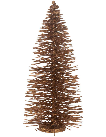 Décoration à poser Sapin de Noël moderne XL Hauteur 48 cm en Bois de saule Marron Avec paillettes Travik - 1