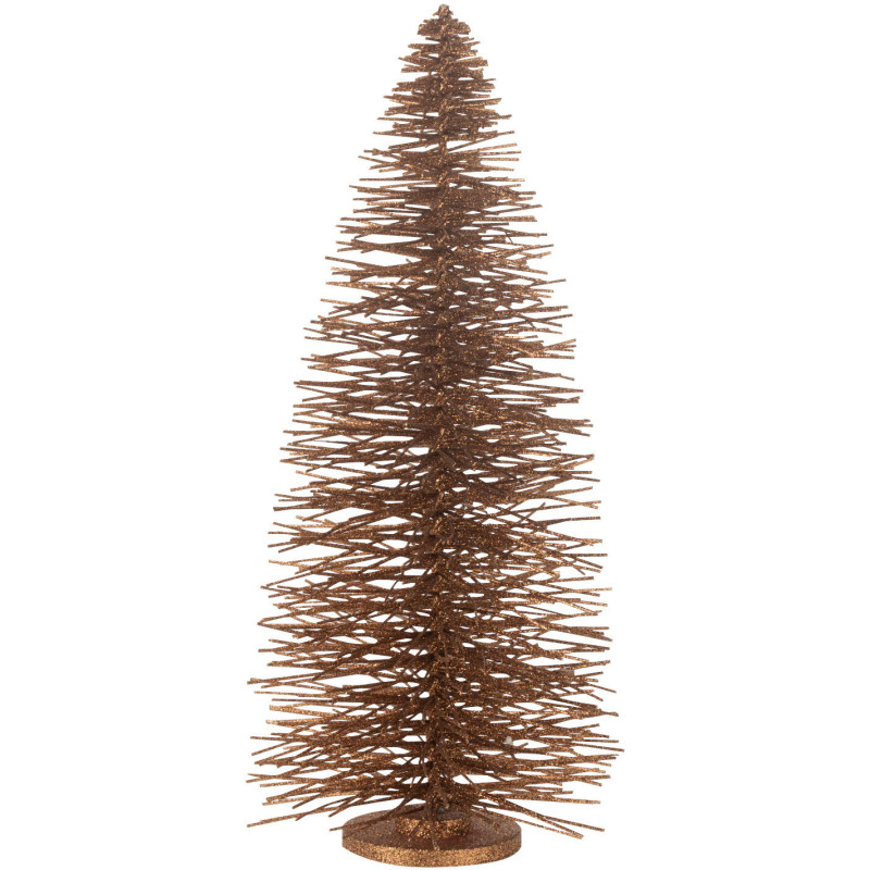 Décoration à poser Sapin de Noël moderne XL Hauteur 70 cm en Bois de saule Marron Avec paillettes Travik - 1