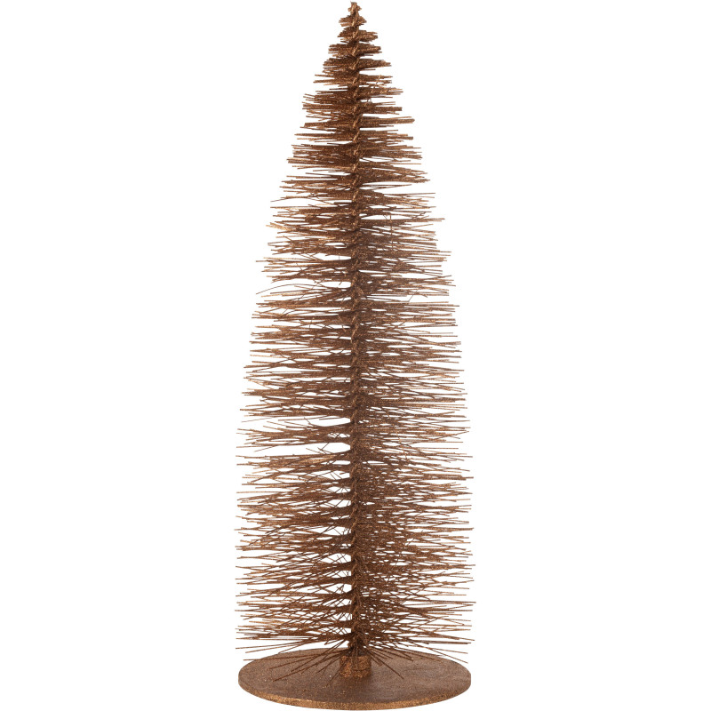 Décoration à poser Sapin de Noël moderne XXL Hauteur 140 cm en Bois de saule Marron Avec paillettes Travik - 1