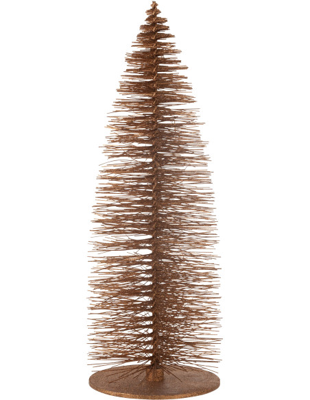 Décoration à poser Sapin de Noël moderne XXL Hauteur 140 cm en Bois de saule Marron Avec paillettes Travik - 1