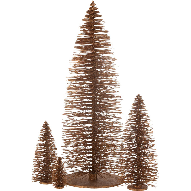 Décoration à poser Sapin de Noël moderne XXL Hauteur 140 cm en Bois de saule Marron Avec paillettes Travik - 2