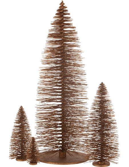 Décoration à poser Sapin de Noël moderne XXL Hauteur 140 cm en Bois de saule Marron Avec paillettes Travik - 2