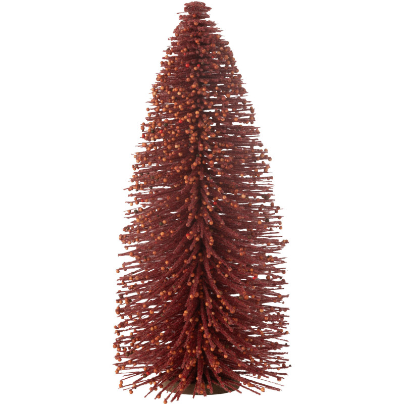 Déco à poser Sapin de Noël original XL avec baies Hauteur 48 cm en Plastique Rouge Valren - 1