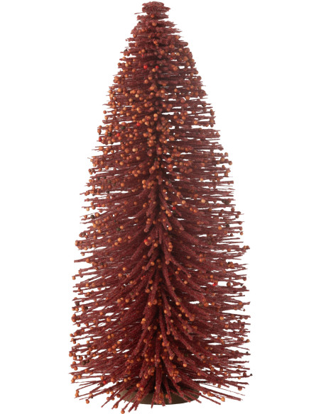 Déco à poser Sapin de Noël original XL avec baies Hauteur 48 cm en Plastique Rouge Valren - 1