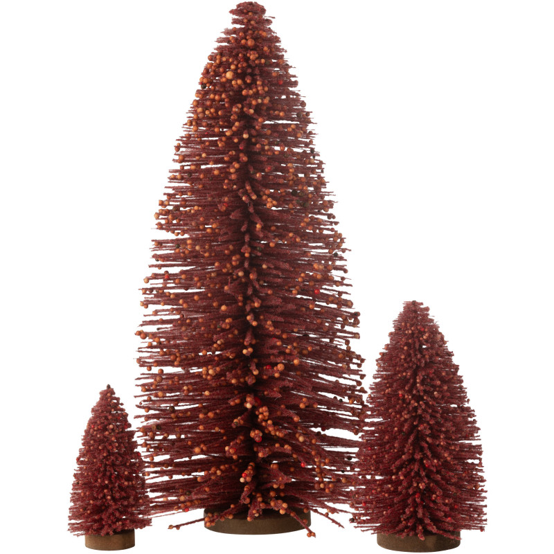 Déco à poser Sapin de Noël original XL avec baies Hauteur 48 cm en Plastique Rouge Valren - 2
