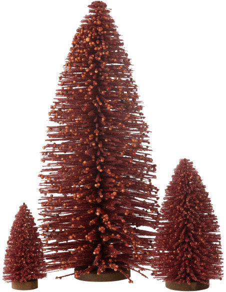 Déco à poser Sapin de Noël original XL avec baies Hauteur 48 cm en Plastique Rouge Valren - 2