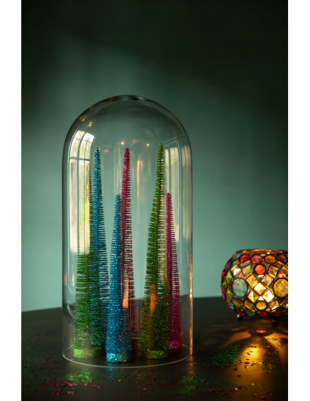 Sapins décoratifs modernes en Plastique Vert Avec paillettes Ylira (Lot de 3) - 2