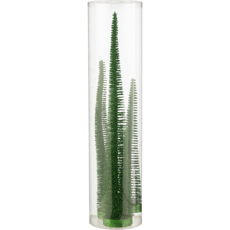 Sapins décoratifs modernes en Plastique Vert Avec paillettes Ylira (Lot de 3) - 3